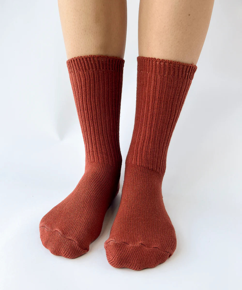 Dyed Cotton Socks - Russet
