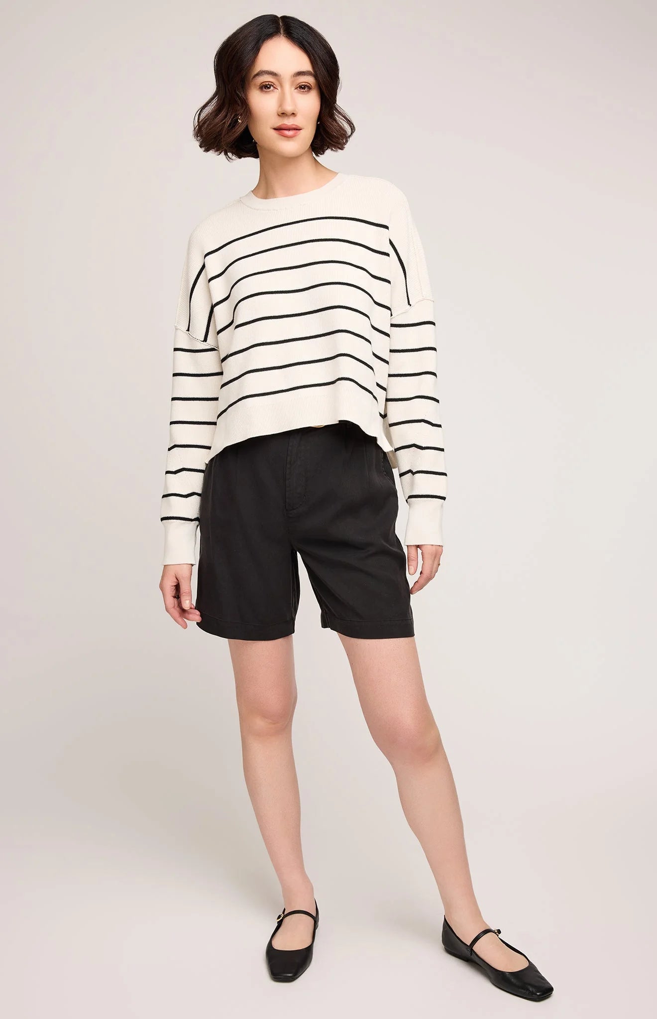 Echo Pullover Sweater - Black Stripe