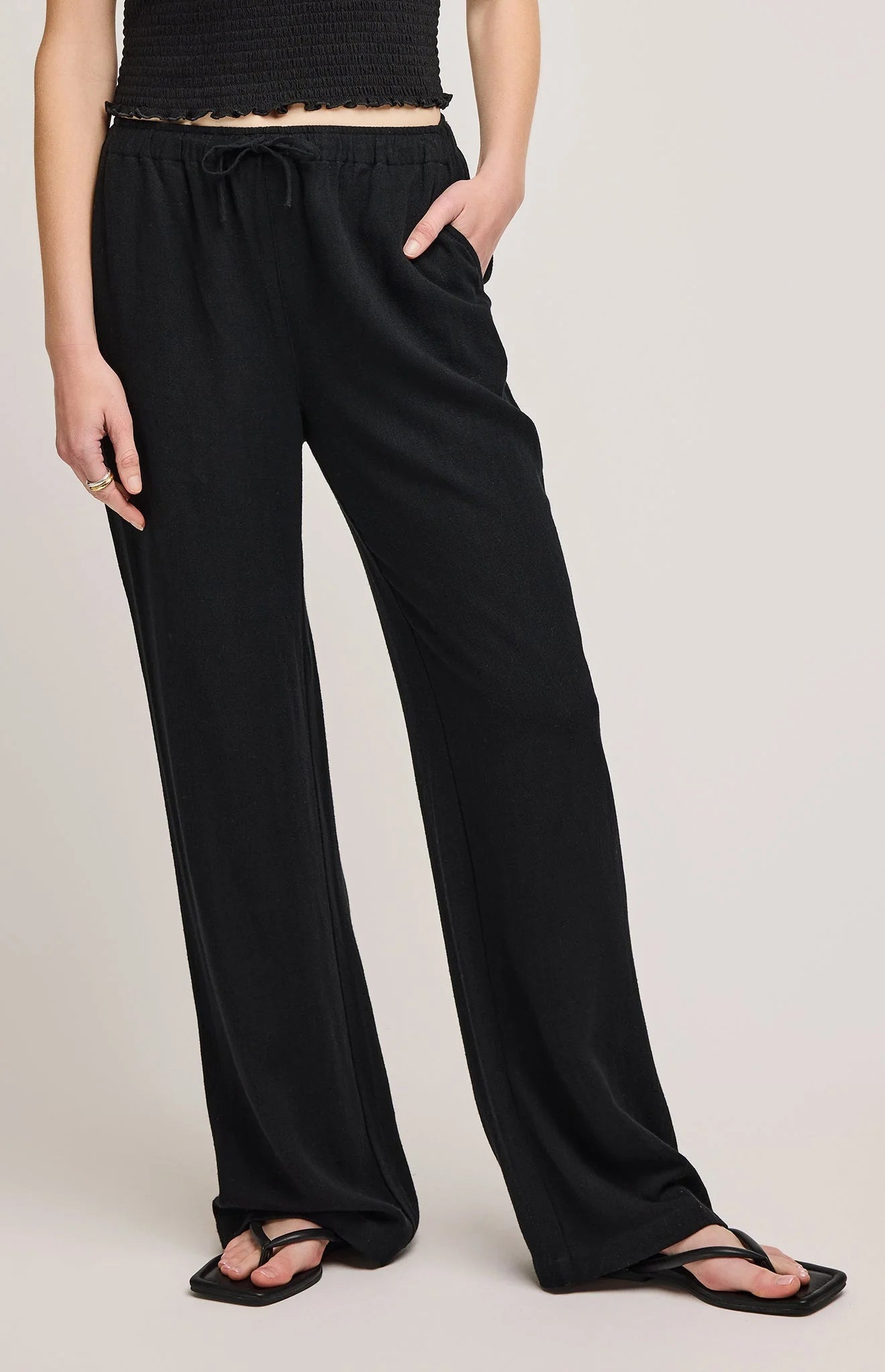 Finley Linen Pant - Black
