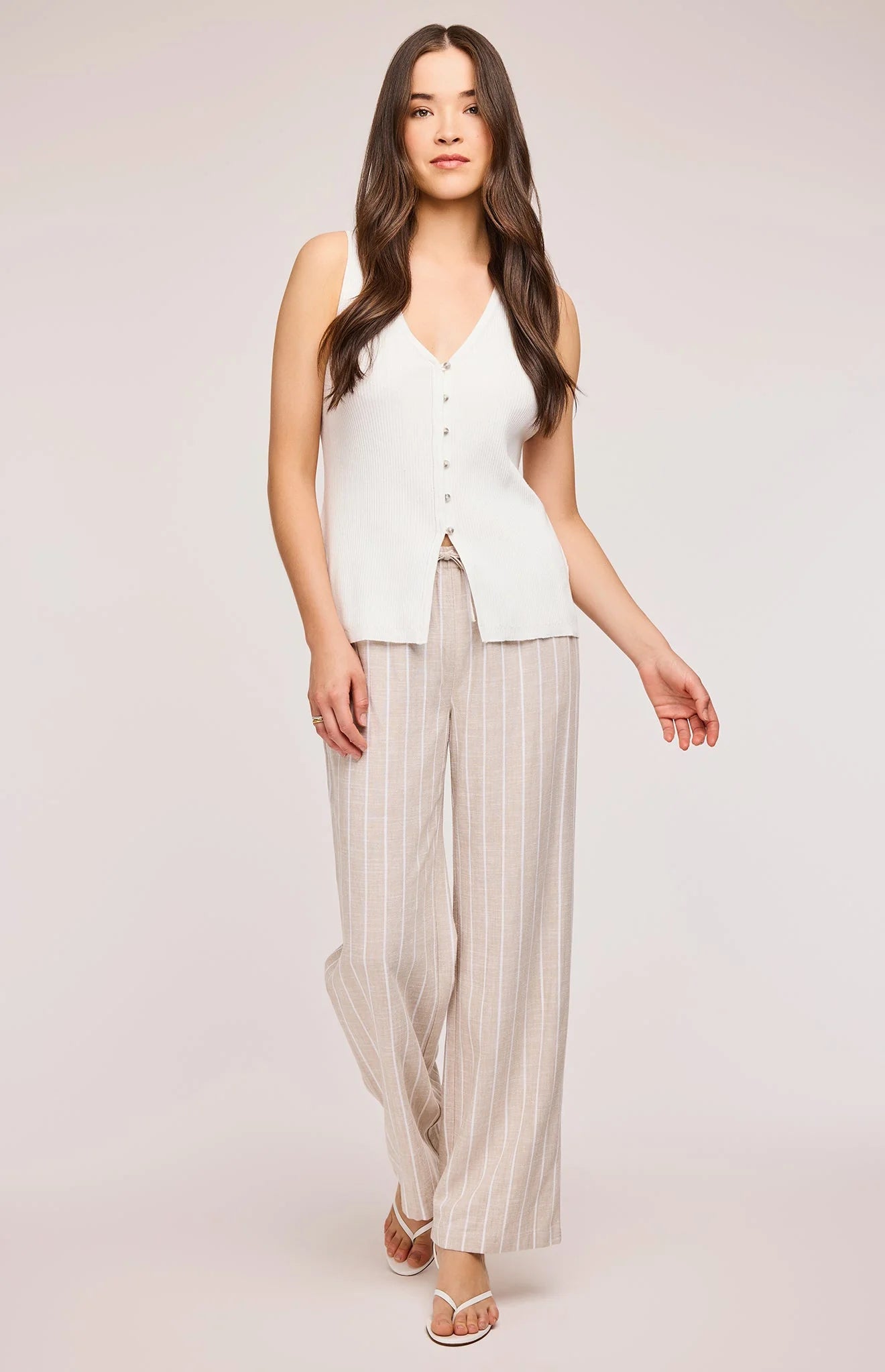Finley Linen Pant - Linen Stripe