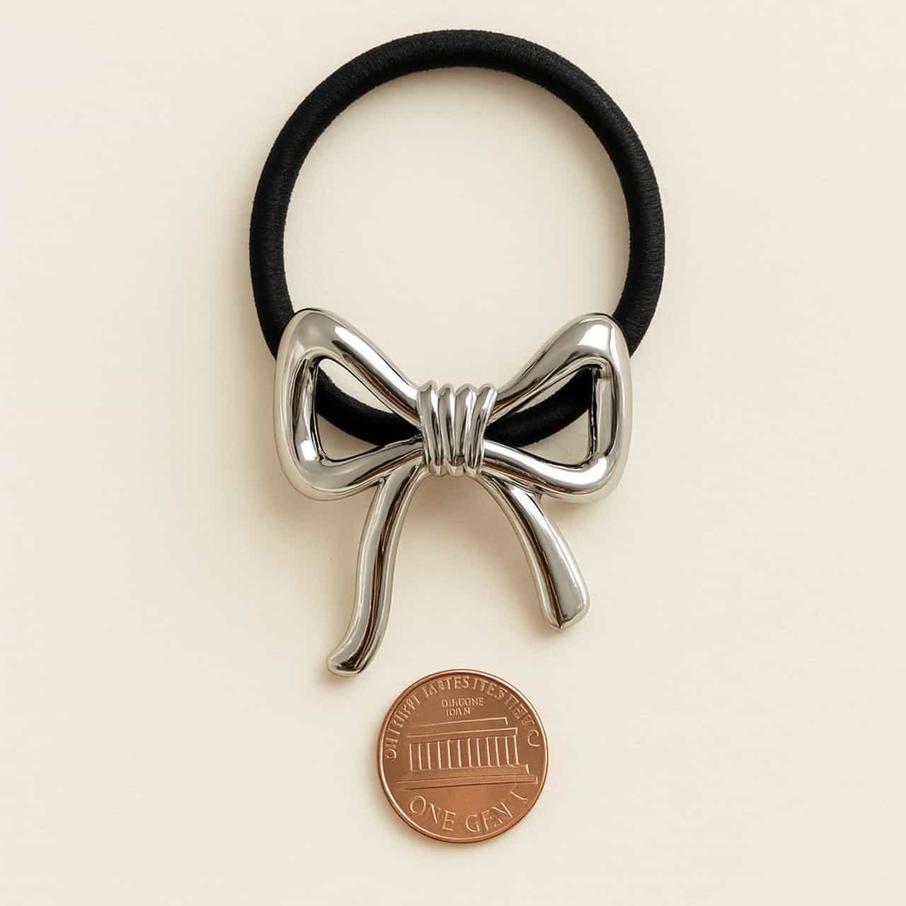 Fonta Bow Hair Elastic - Silver