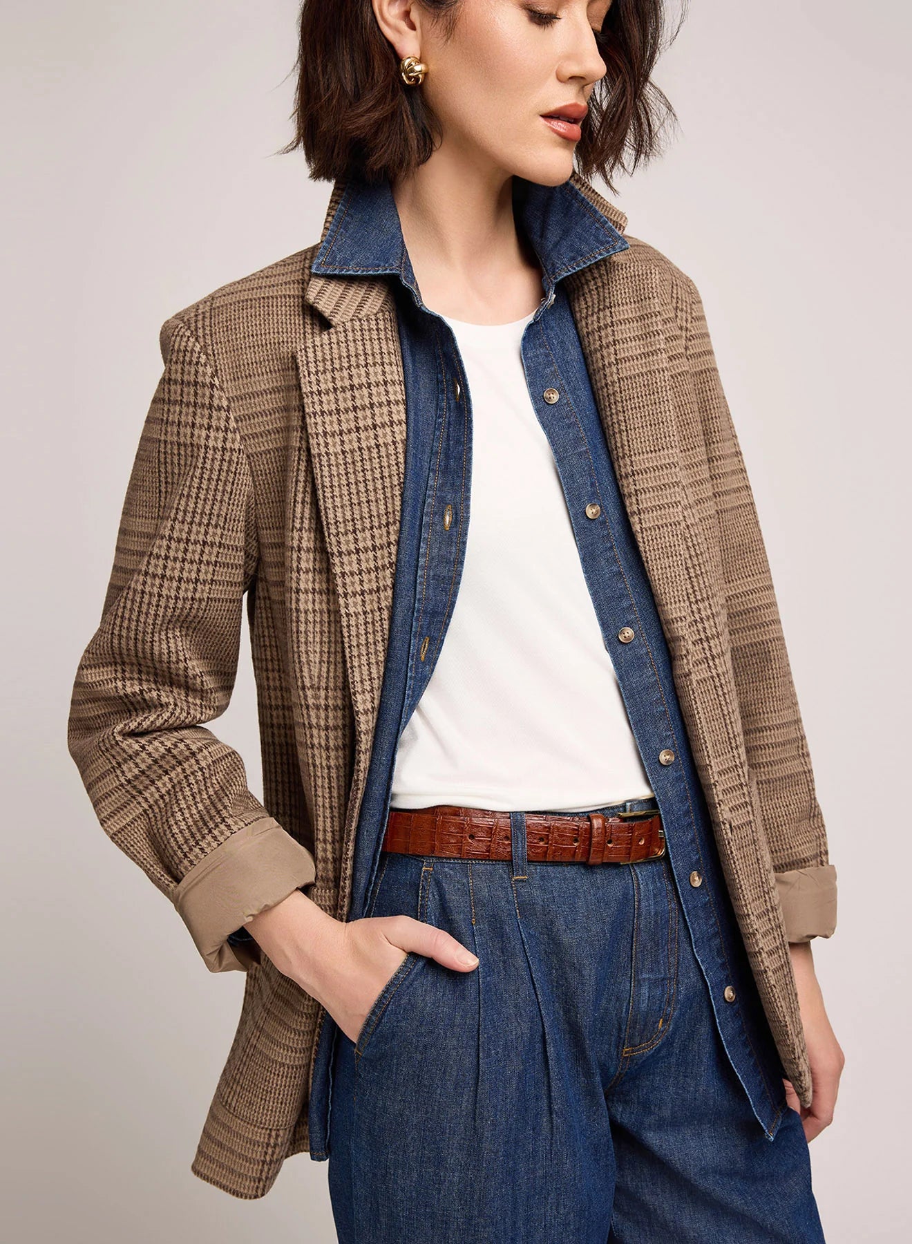 Sapphira Blazer - Chocolate Glencheck