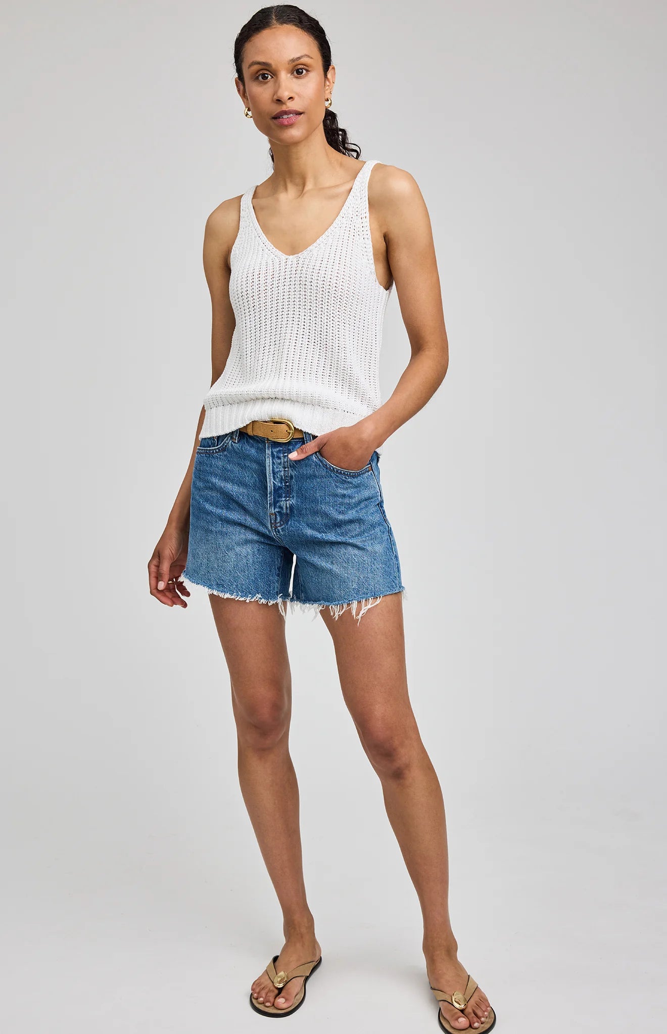 Lizzie Knit Tank - White