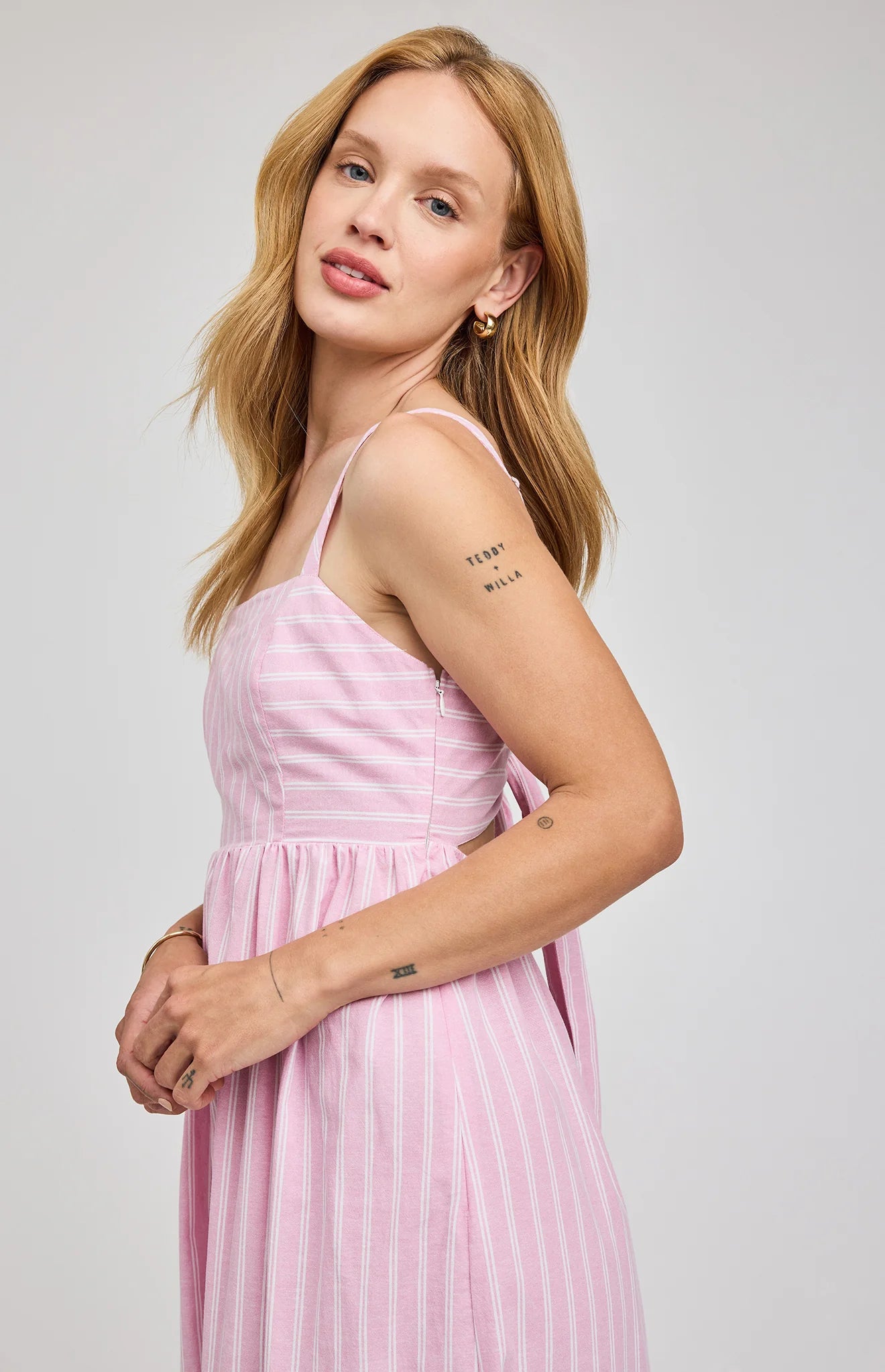 Alicia Dress - Carnation Stripe