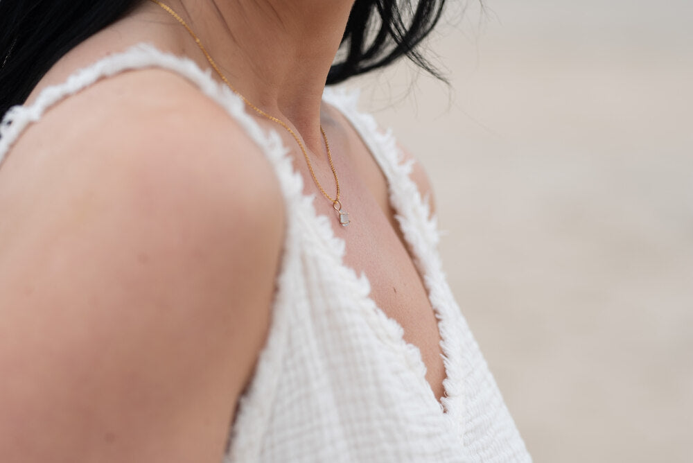 Gold Filled Beach Glass Necklace