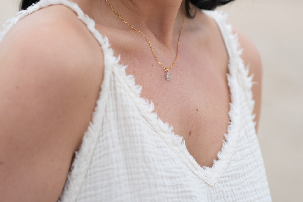 Gold Filled Beach Glass Necklace