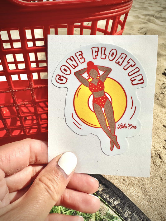 Gone Floatin Sticker - Yellow Float