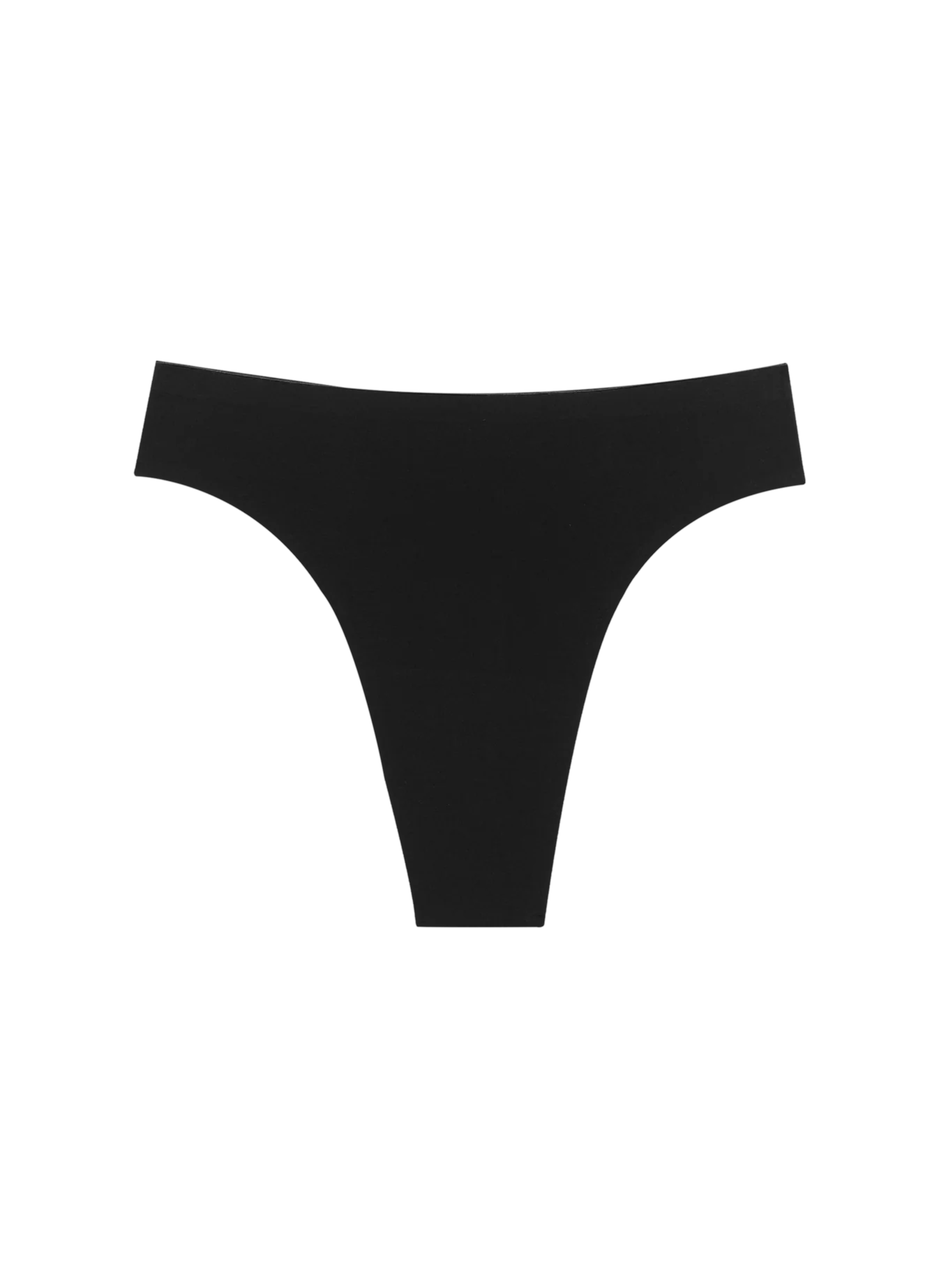 Seamless High Rise Thong - Black