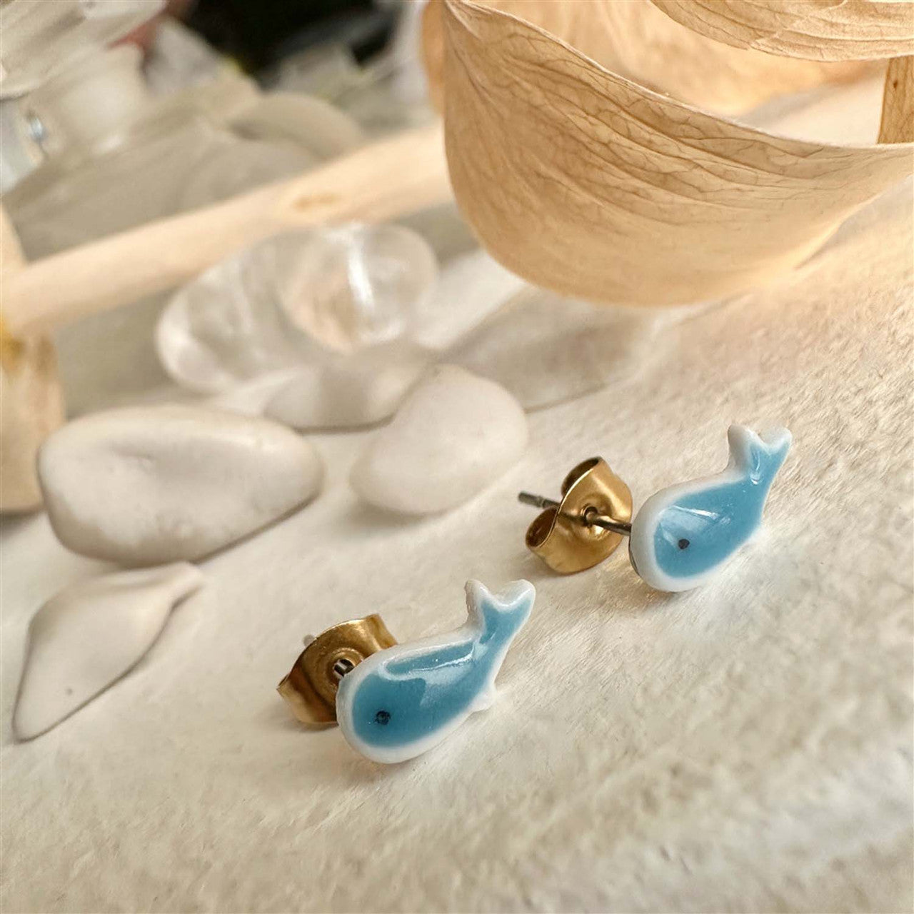 Herman Porcelain Stud Earrings