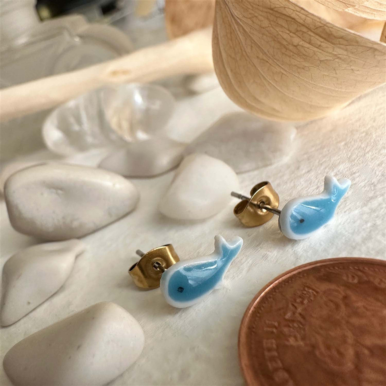 Herman Porcelain Stud Earrings