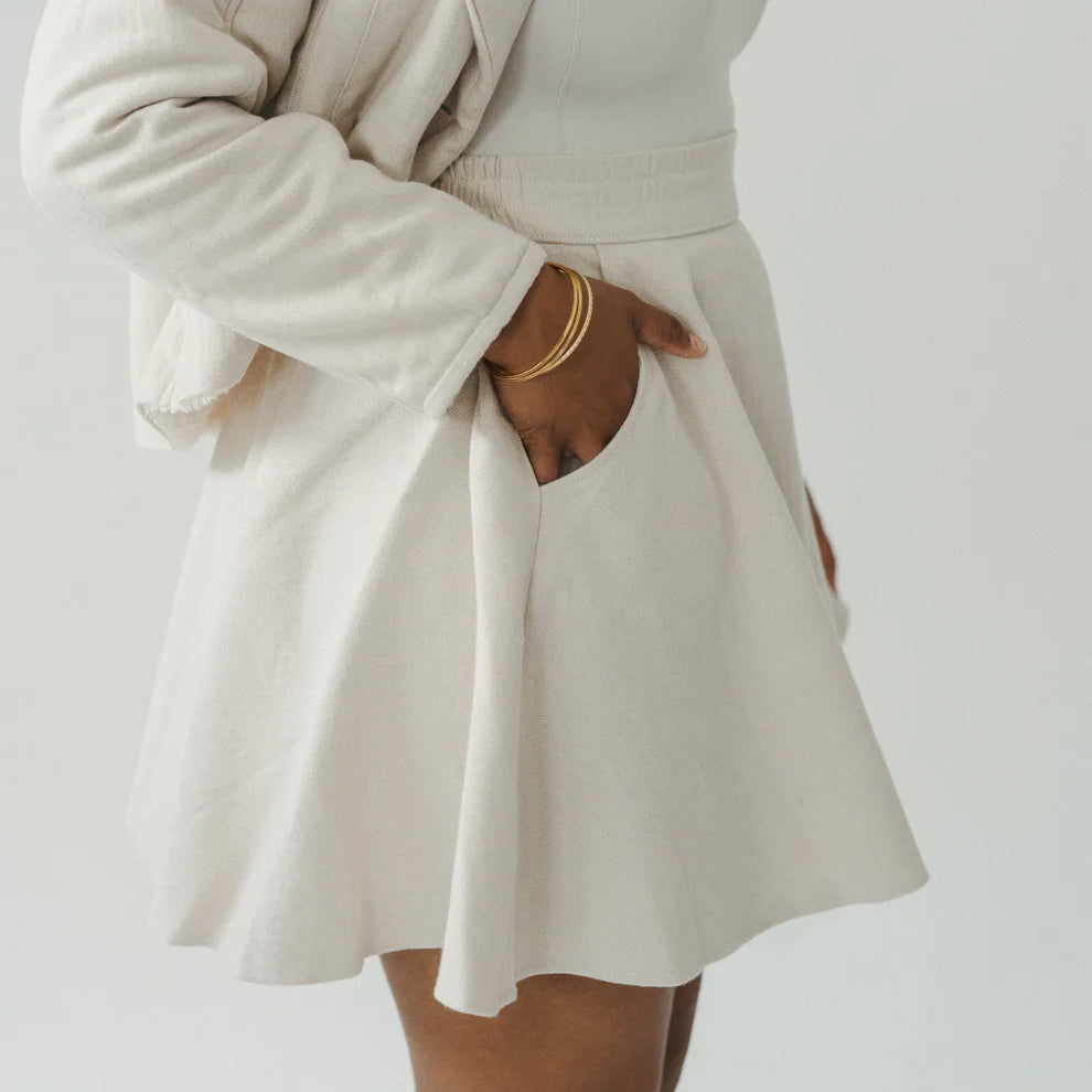 Herringbone Skirt - Cream