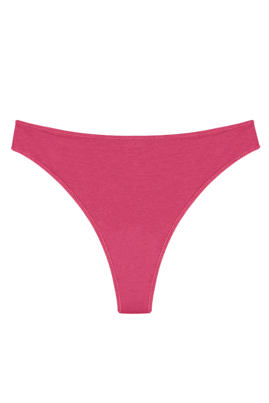 High Rise Thong Mineral Underwear - Awareness Pink