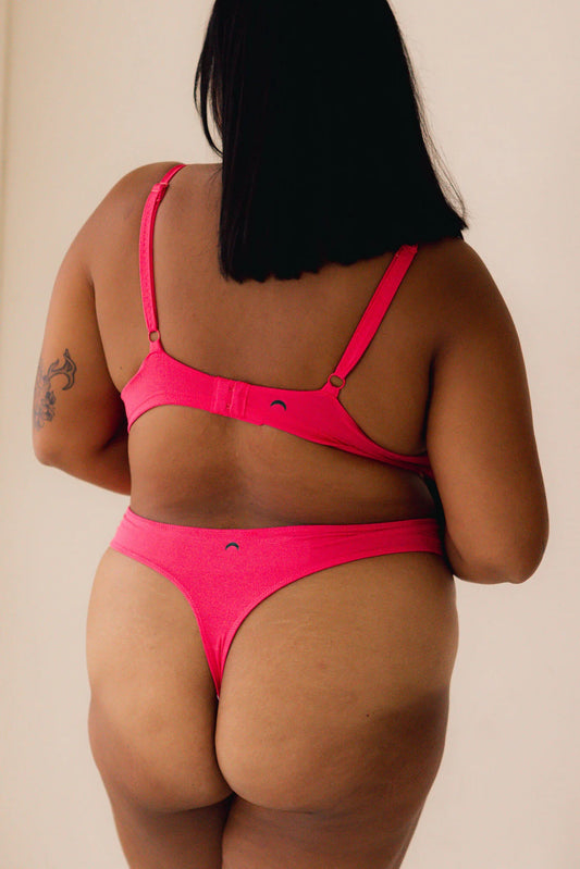 High Rise Thong Mineral Underwear - Awareness Pink