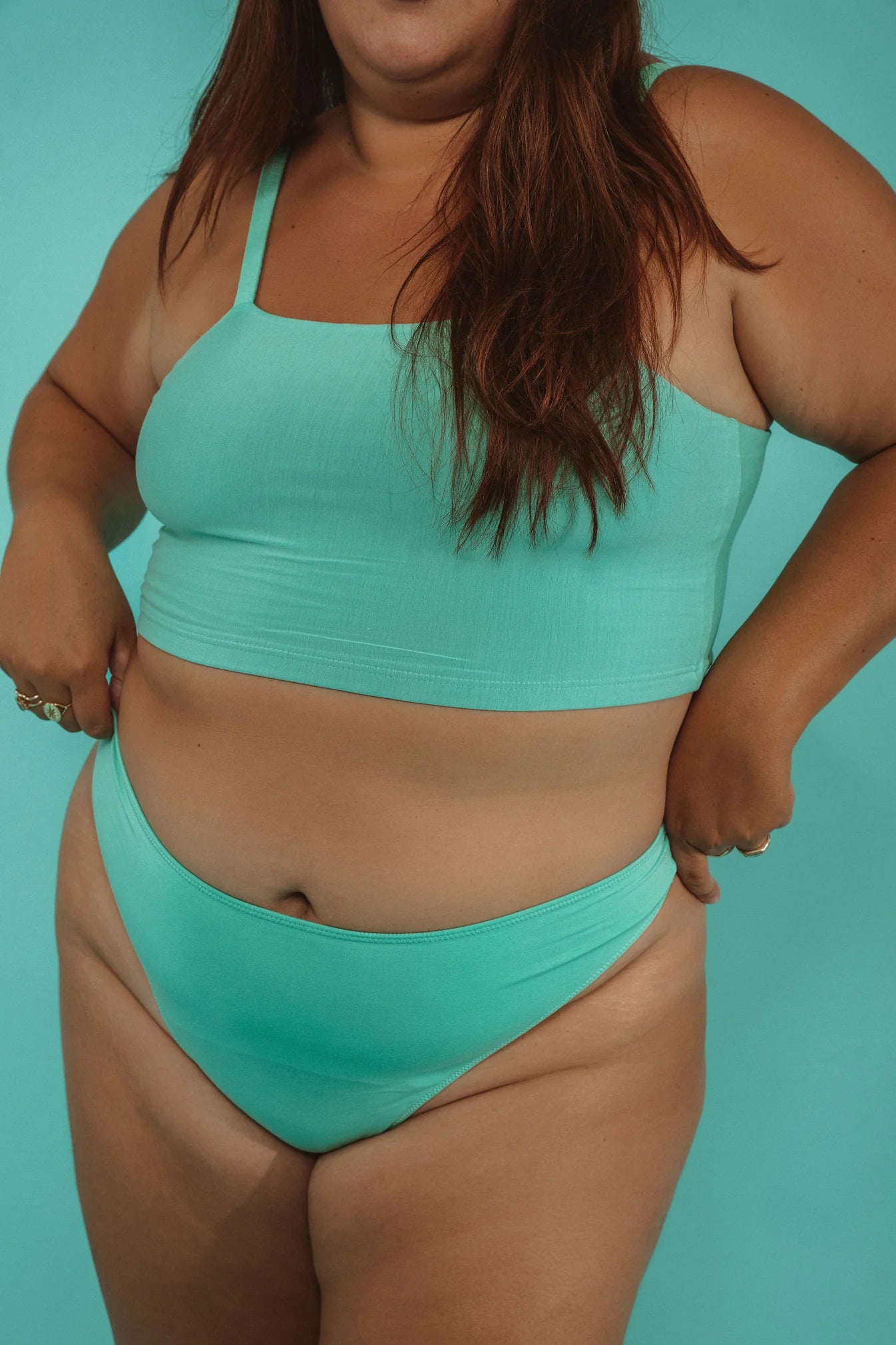 High Rise Thong Mineral Underwear - Blue Crush
