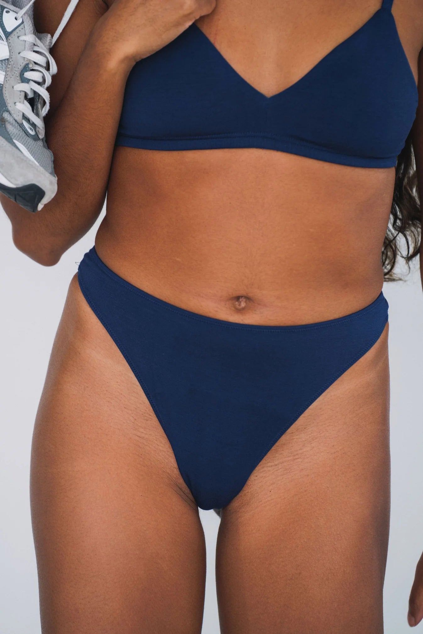 High Rise Thong Mineral Underwear - Navy