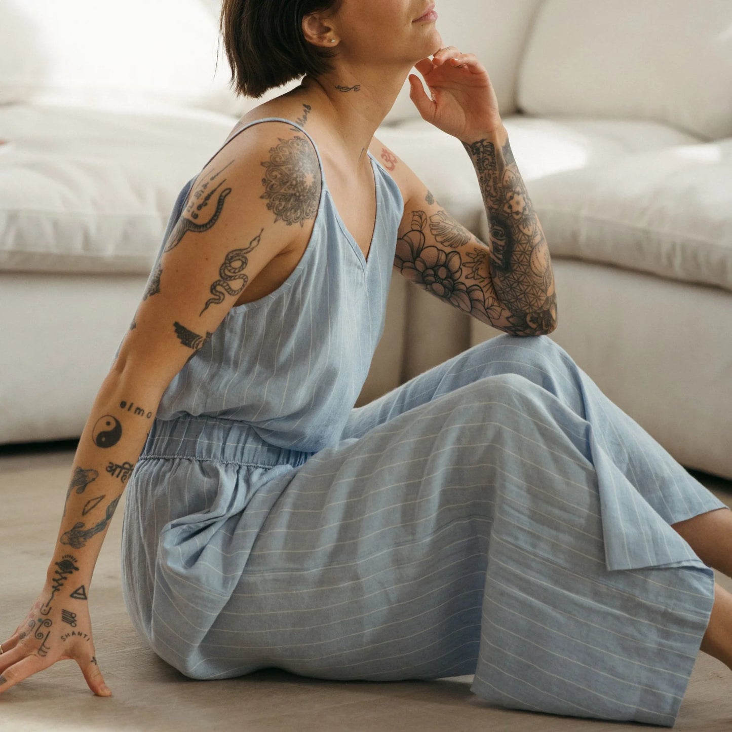 Blue Blend Strappy Top - One-Sized