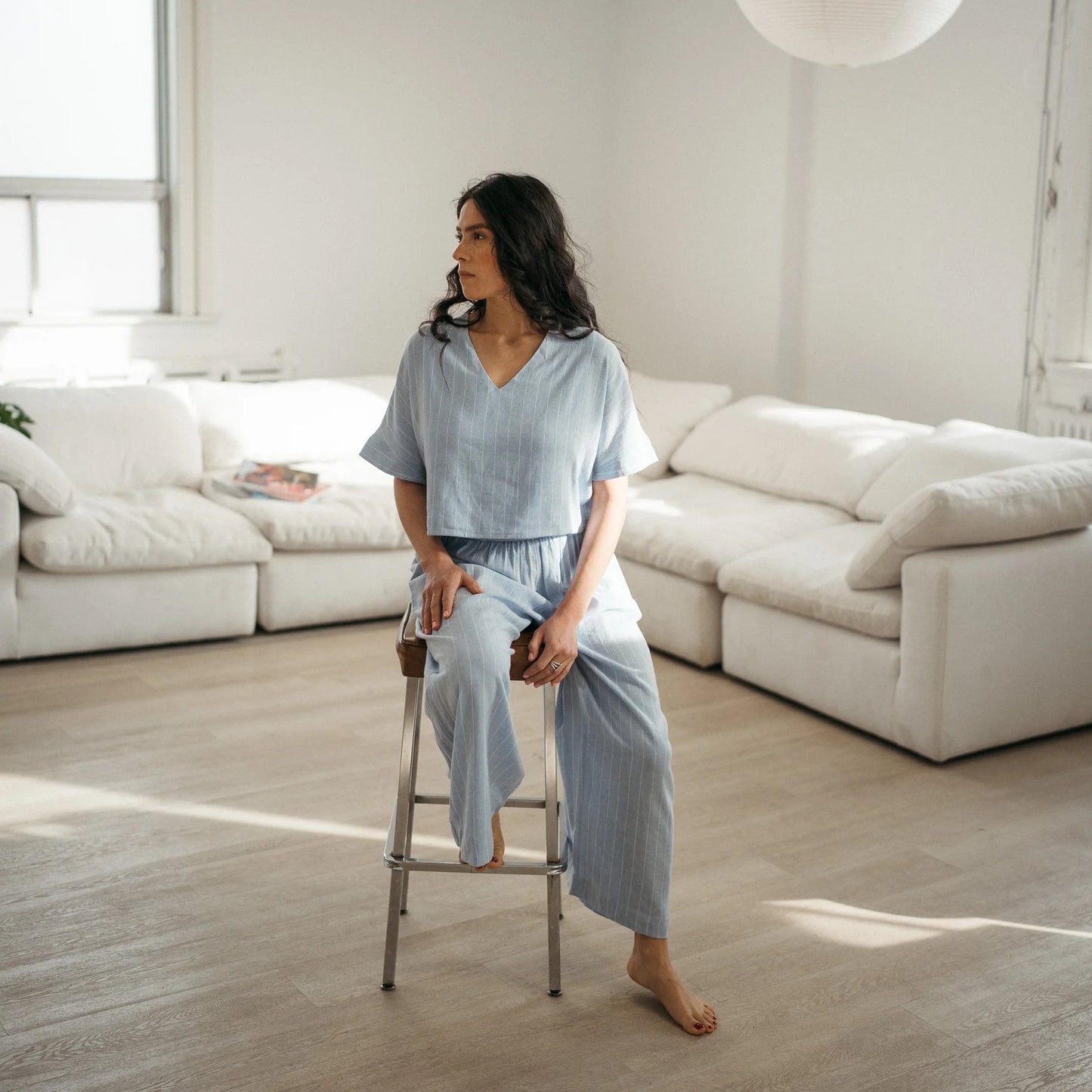 Blue Blend Palazzo Pants - One- Sized