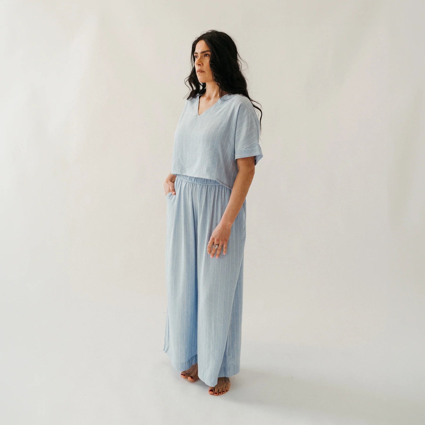 Blue Blend Palazzo Pants - One- Sized