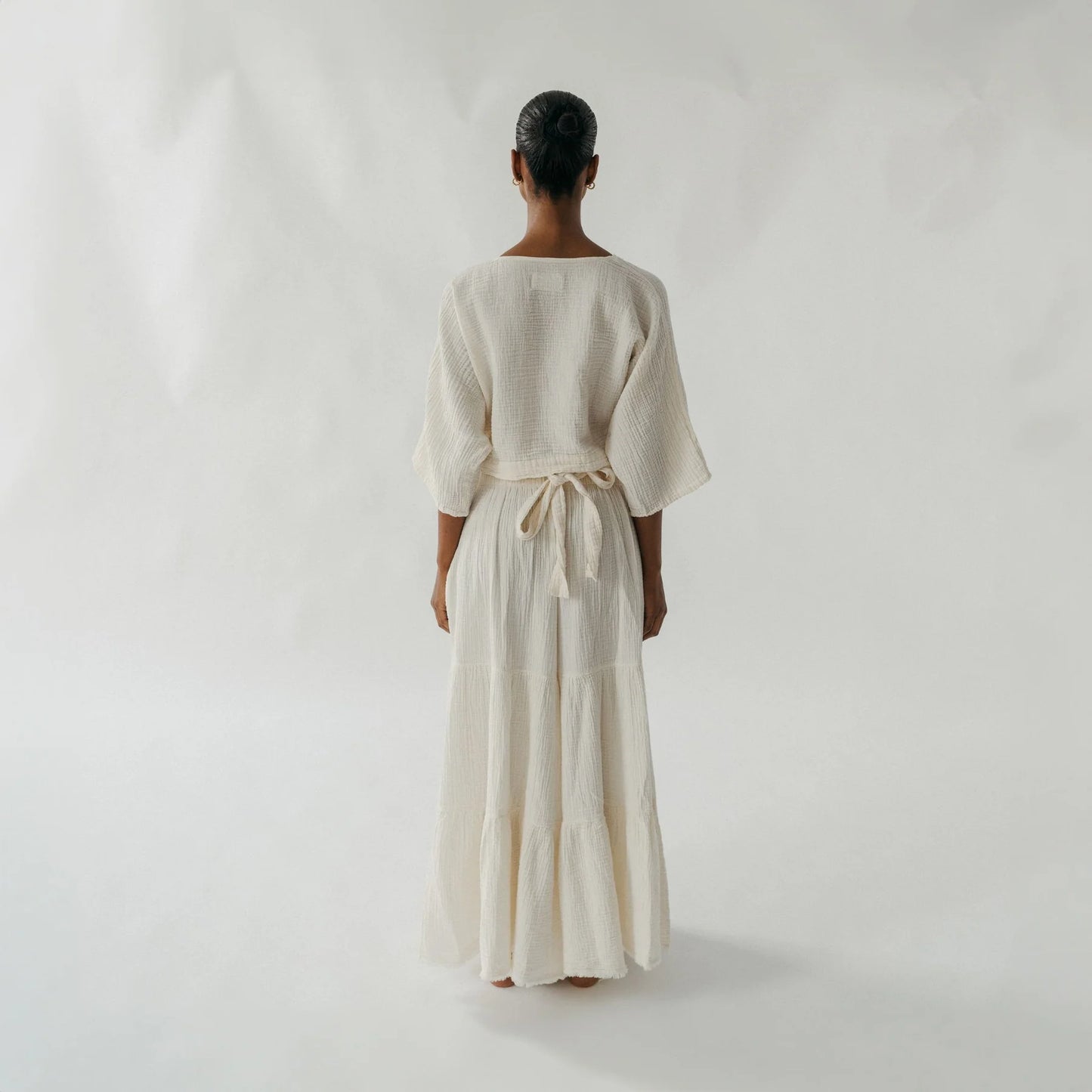 Crinkle Skirt Pants - One-Sized - Cream