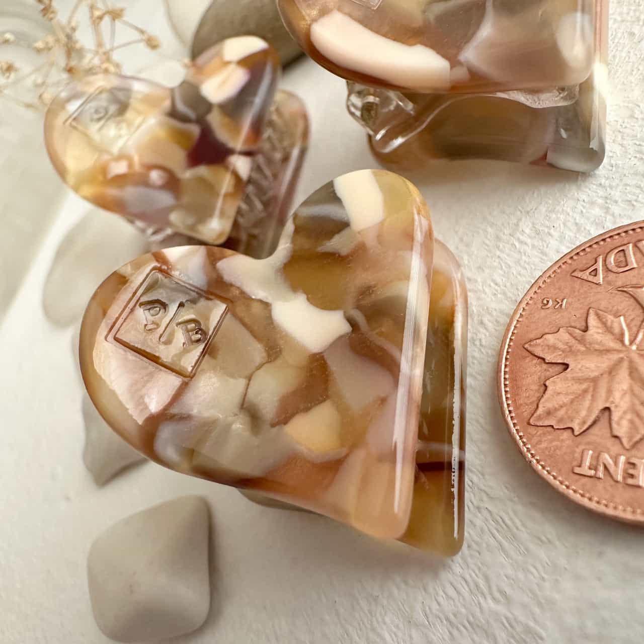 Inima Mini Heart Hair Claw - Peach Pit