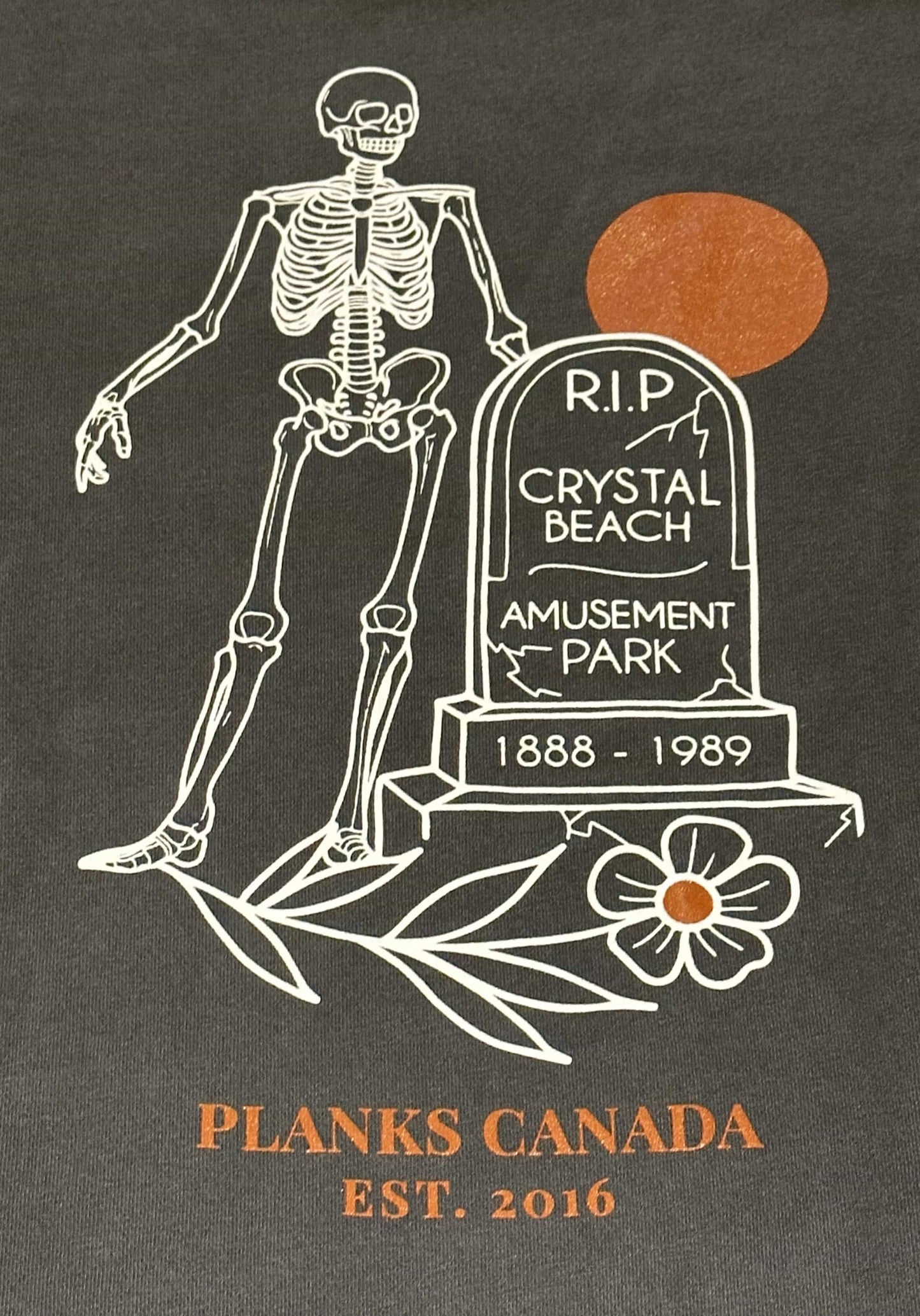 John E. RIP Crystal Beach Amusement Park Crewneck - Dusty Black