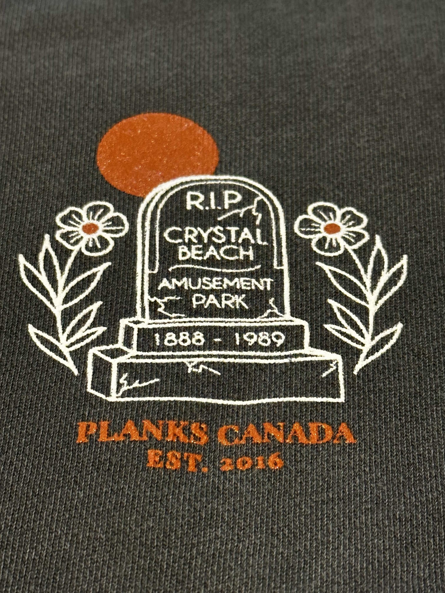 John E. RIP Crystal Beach Amusement Park Crewneck - Dusty Black