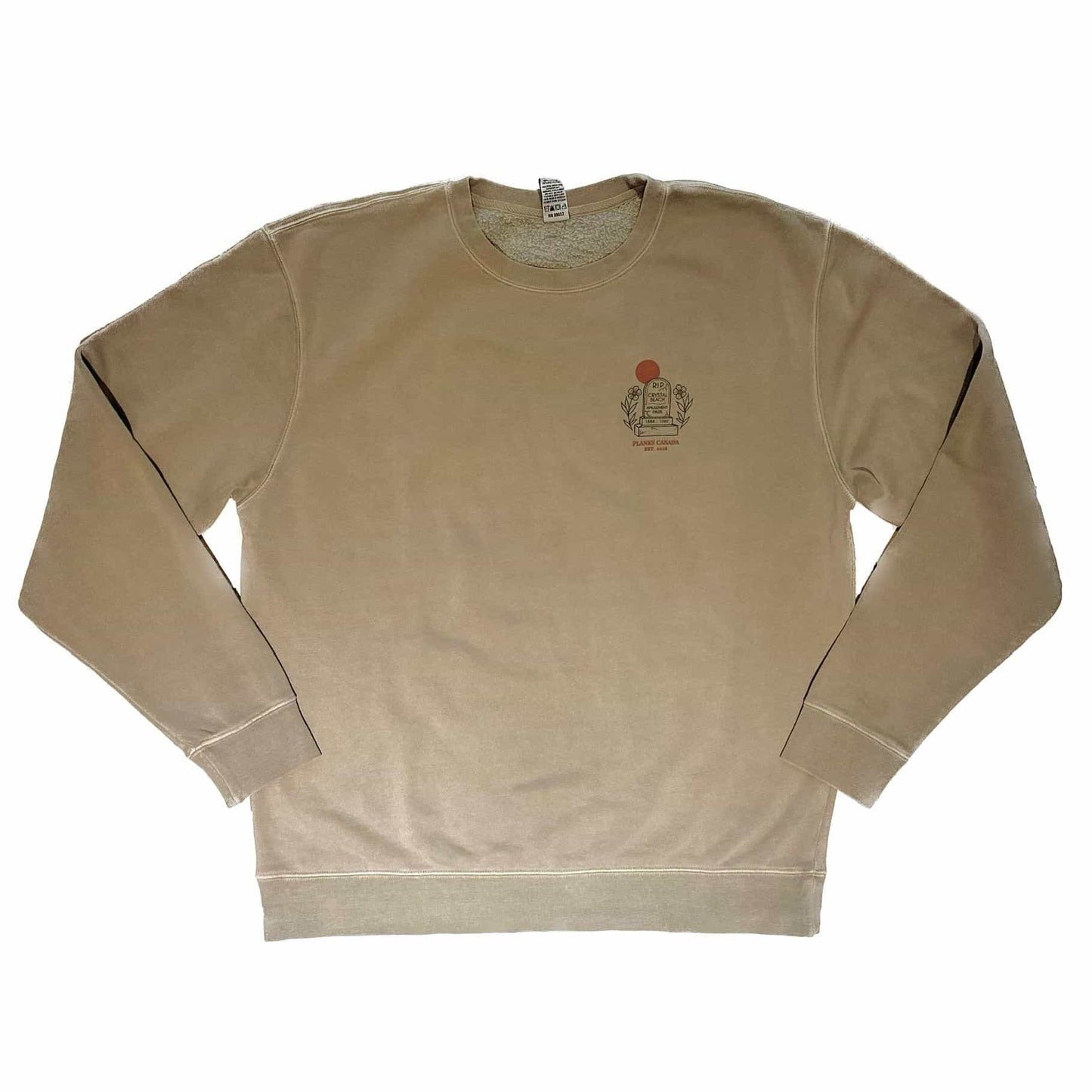 John E. RIP Crystal Beach Amusement Park Crewneck - Sandstone