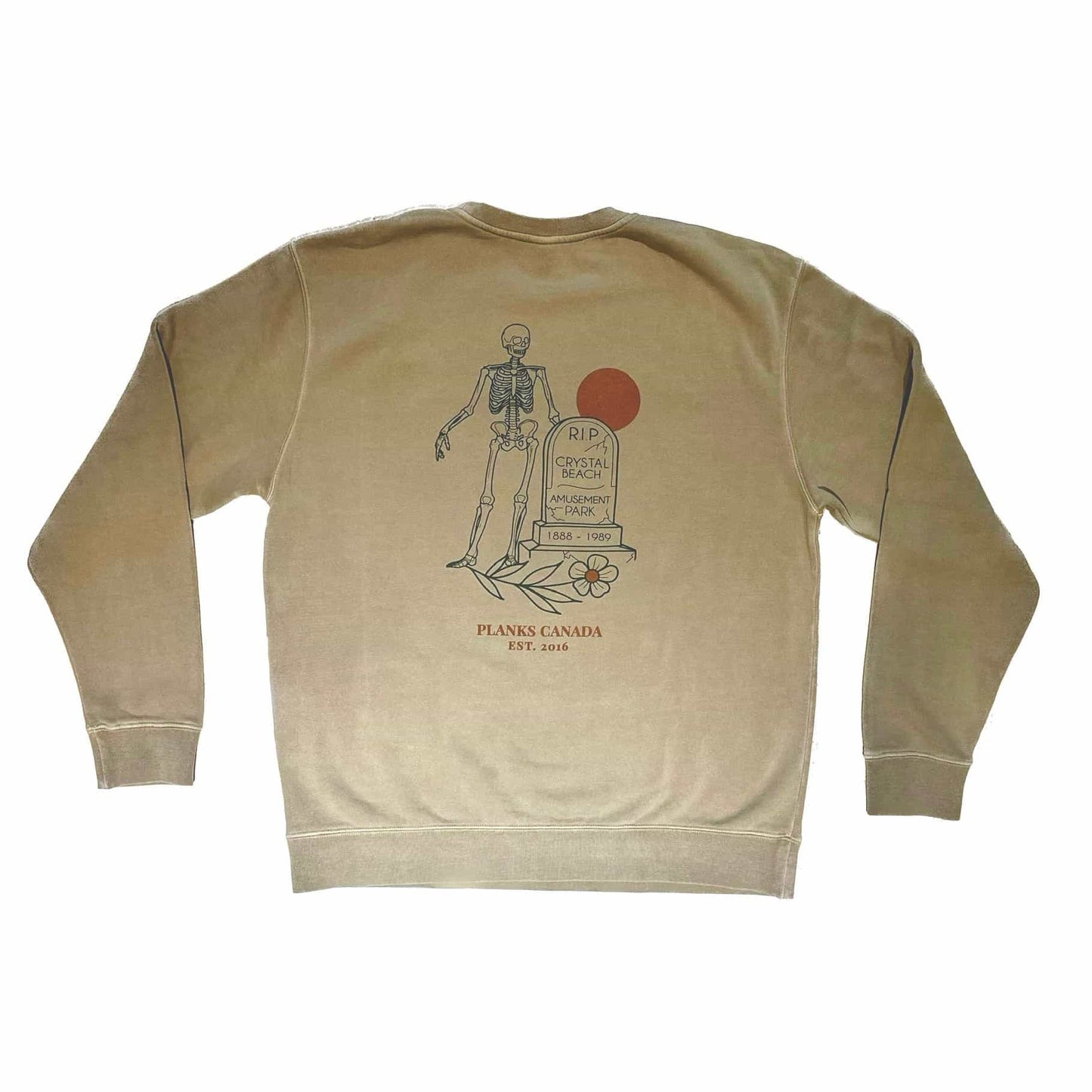 John E. RIP Crystal Beach Amusement Park Crewneck - Sandstone
