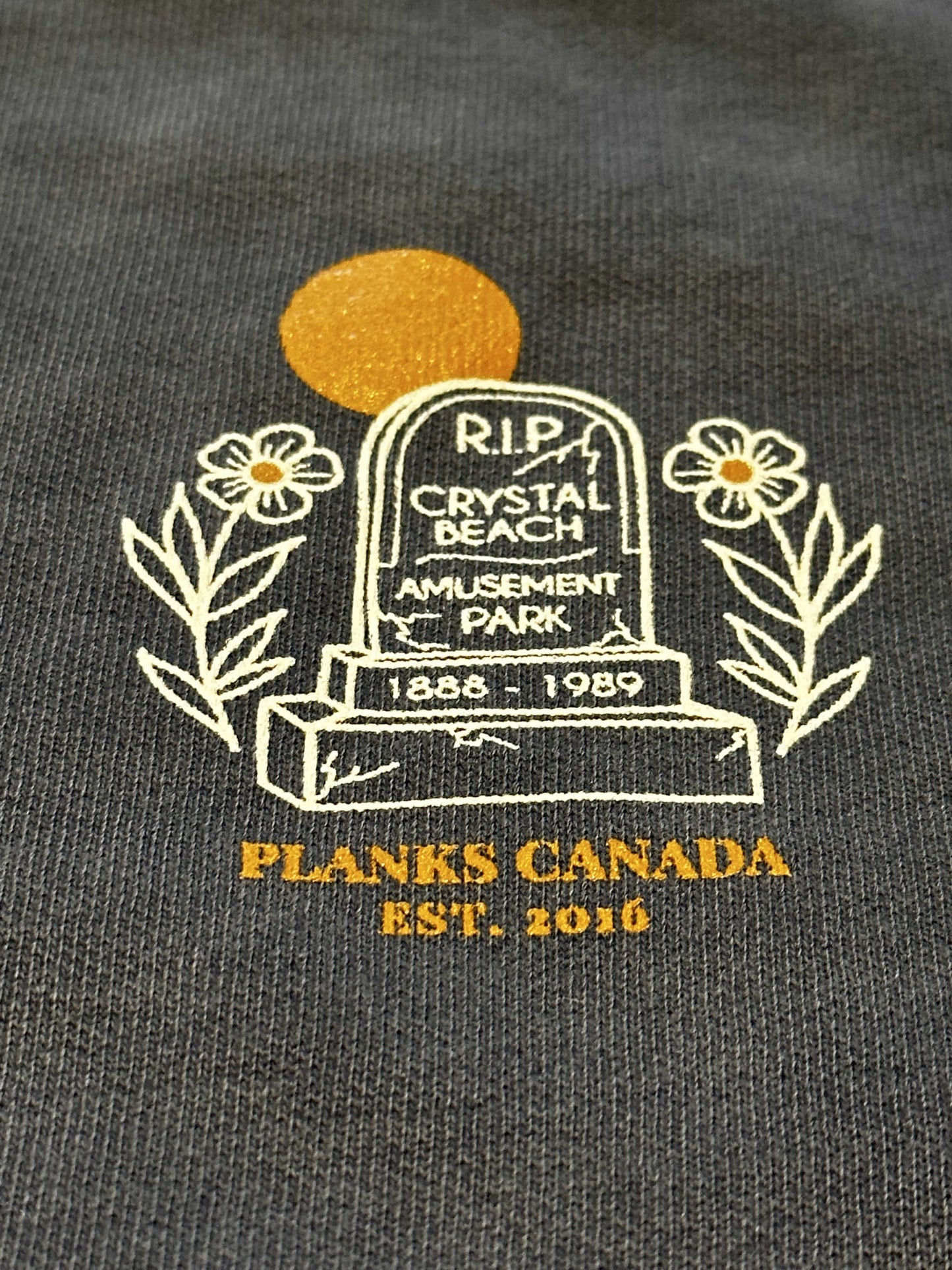 John E. RIP Crystal Beach Amusement Park Crewneck - Slate