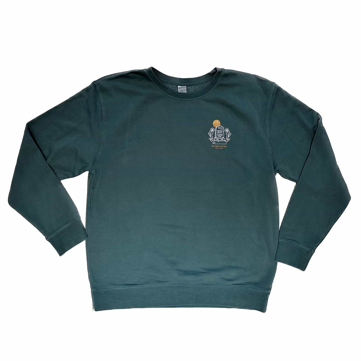 John E. RIP Crystal Beach Amusement Park Crewneck - Swamp