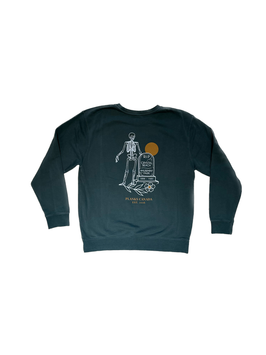 John E. RIP Crystal Beach Amusement Park Crewneck - Swamp