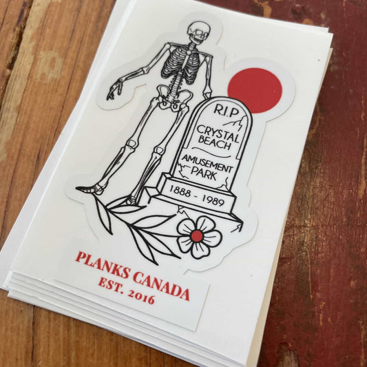 John E. RIP Crystal Beach Amusement Park Sticker - Black