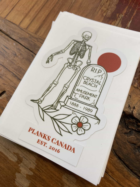 John E. RIP Crystal Beach Amusement Park Sticker - Green