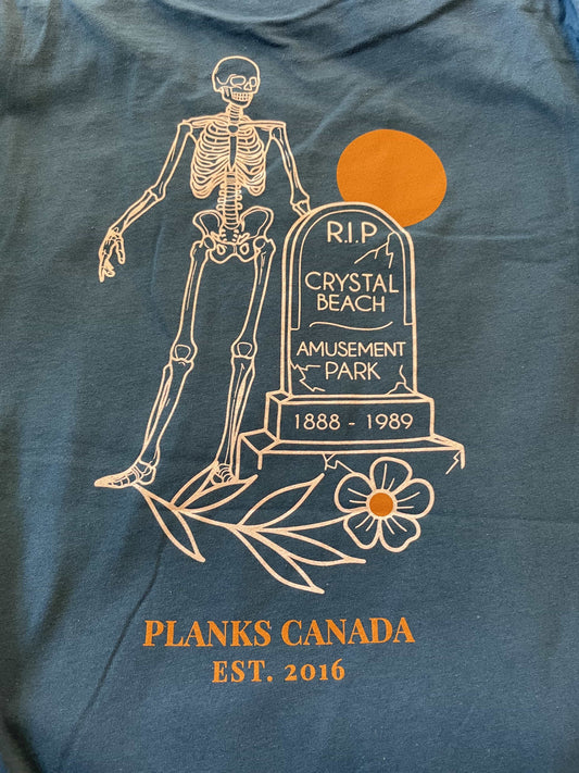 John E. RIP Crystal Beach Amusement Park Tee - Deep Teal