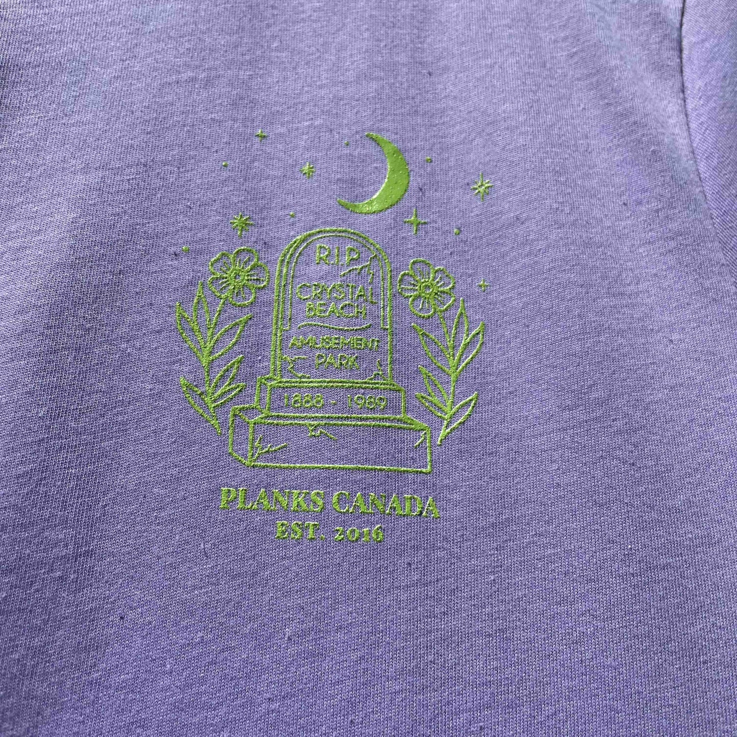 John E. RIP Crystal Beach Amusement Park Tee - Purple