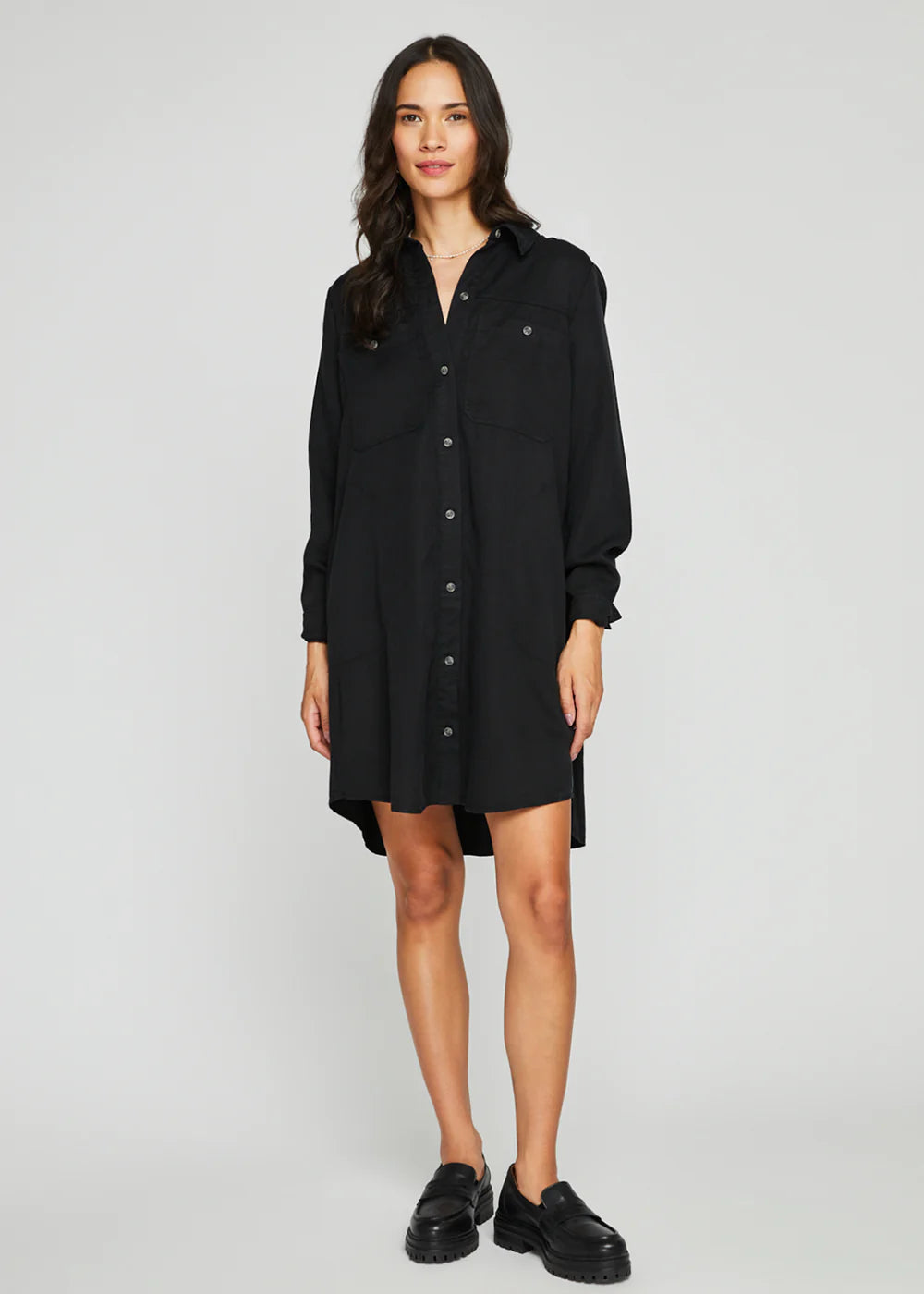 Katie Button Up Dress Black Planks Canada