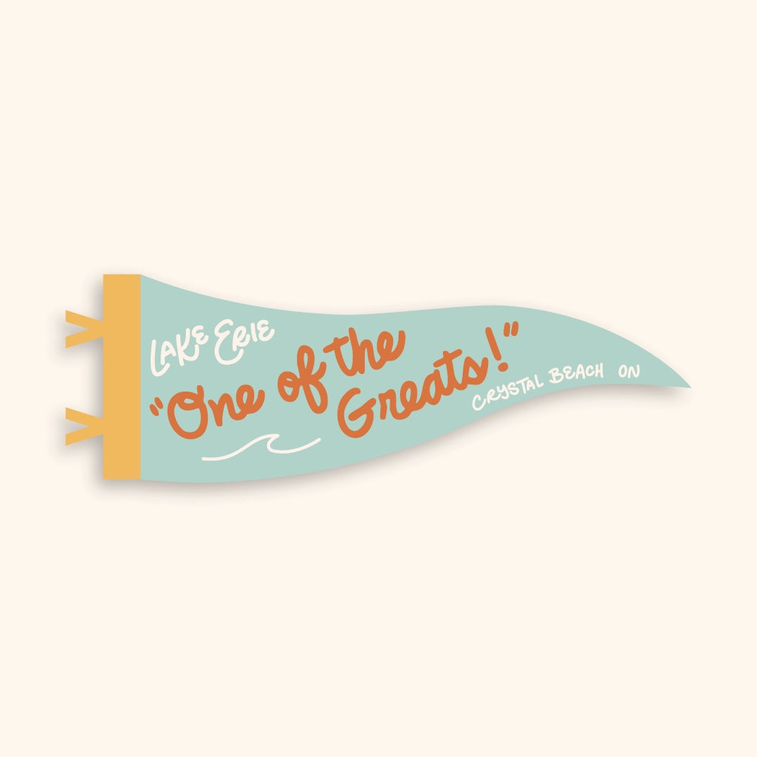 Lake Erie Pennant Sticker - Turquoise