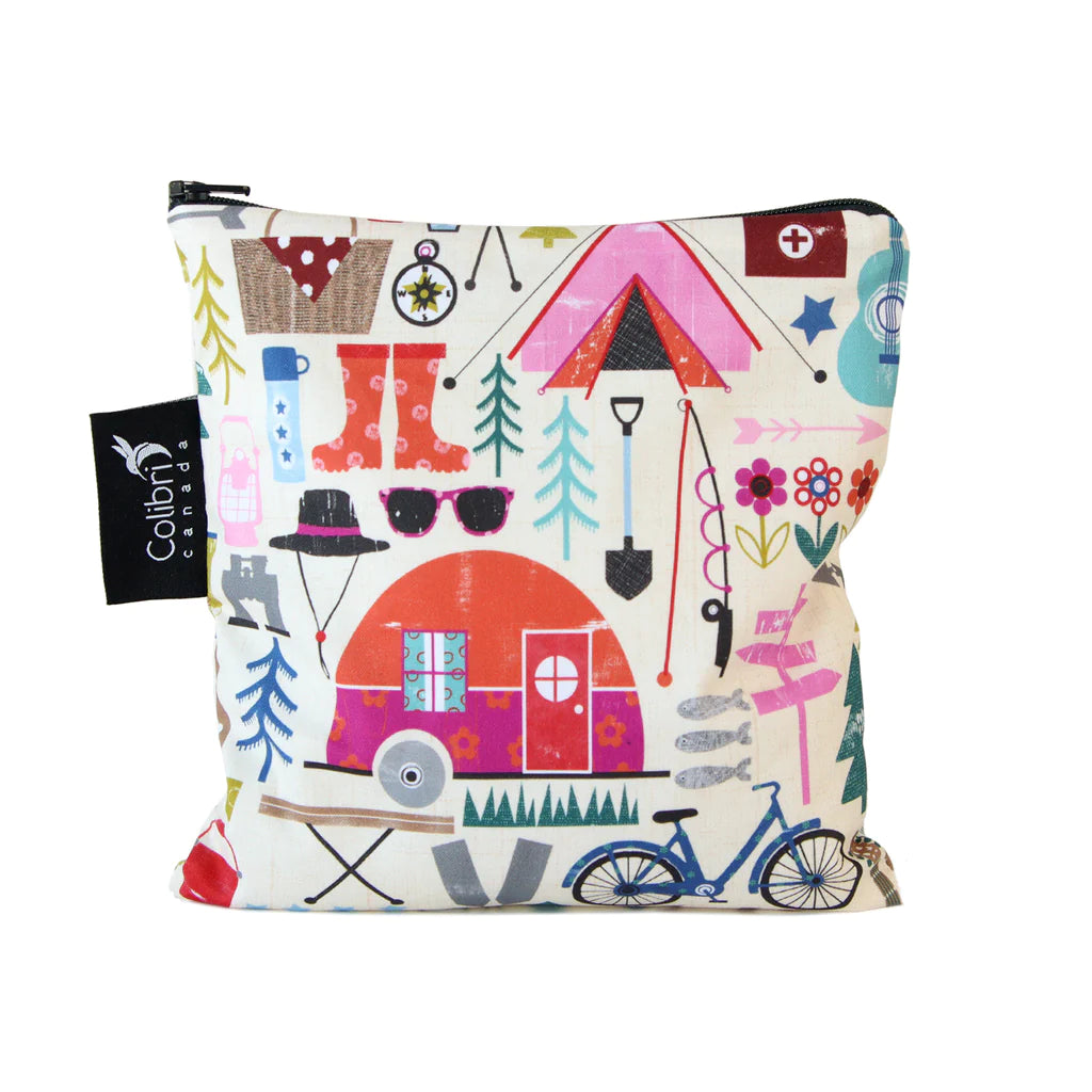 Large Reusable Snack Bag - Happy Camper