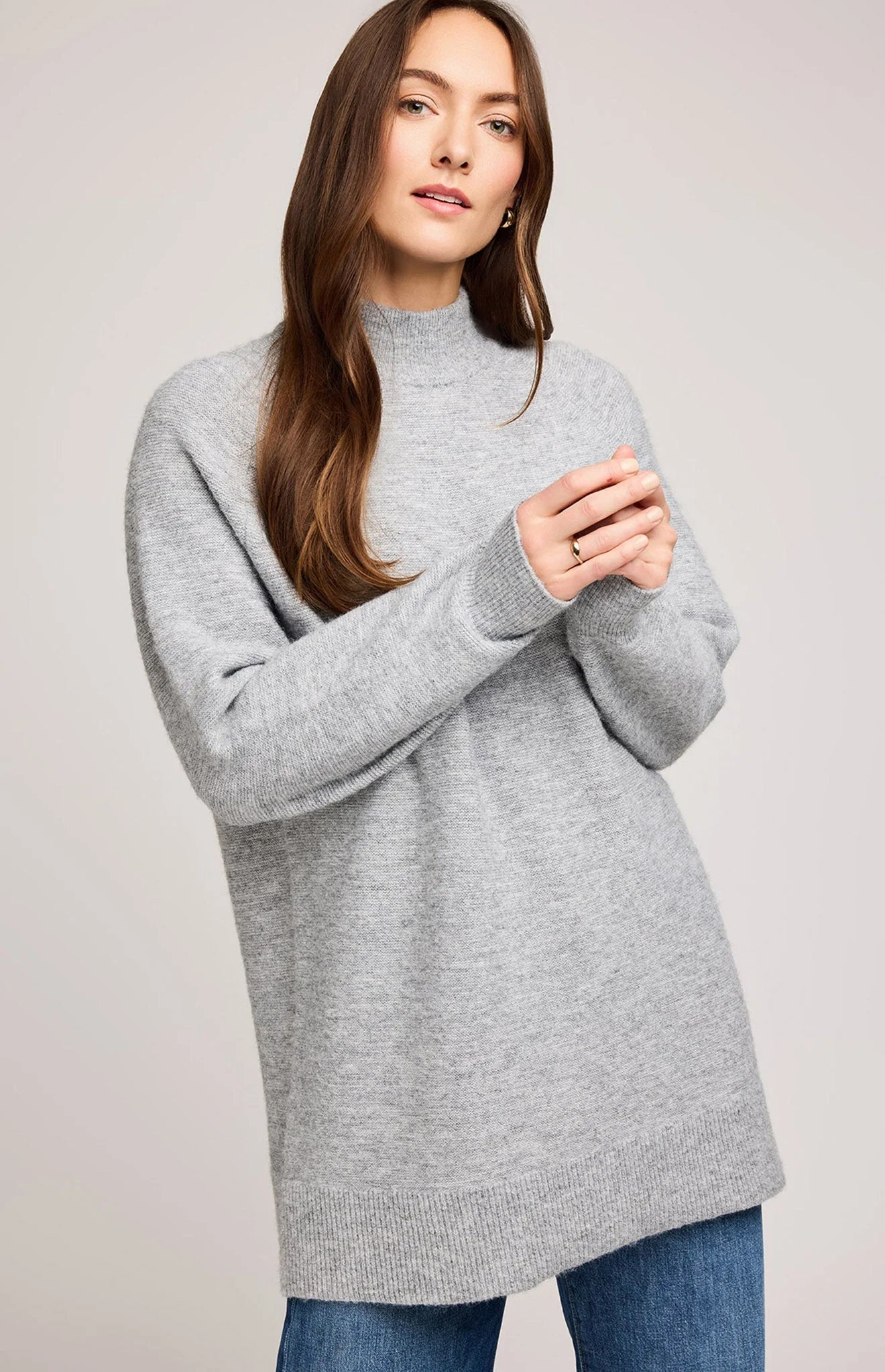 Lena Tunic Sweater - Heather Grey