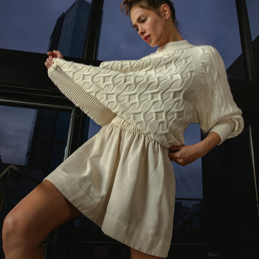 Linen-Cotton Shorts - Natural
