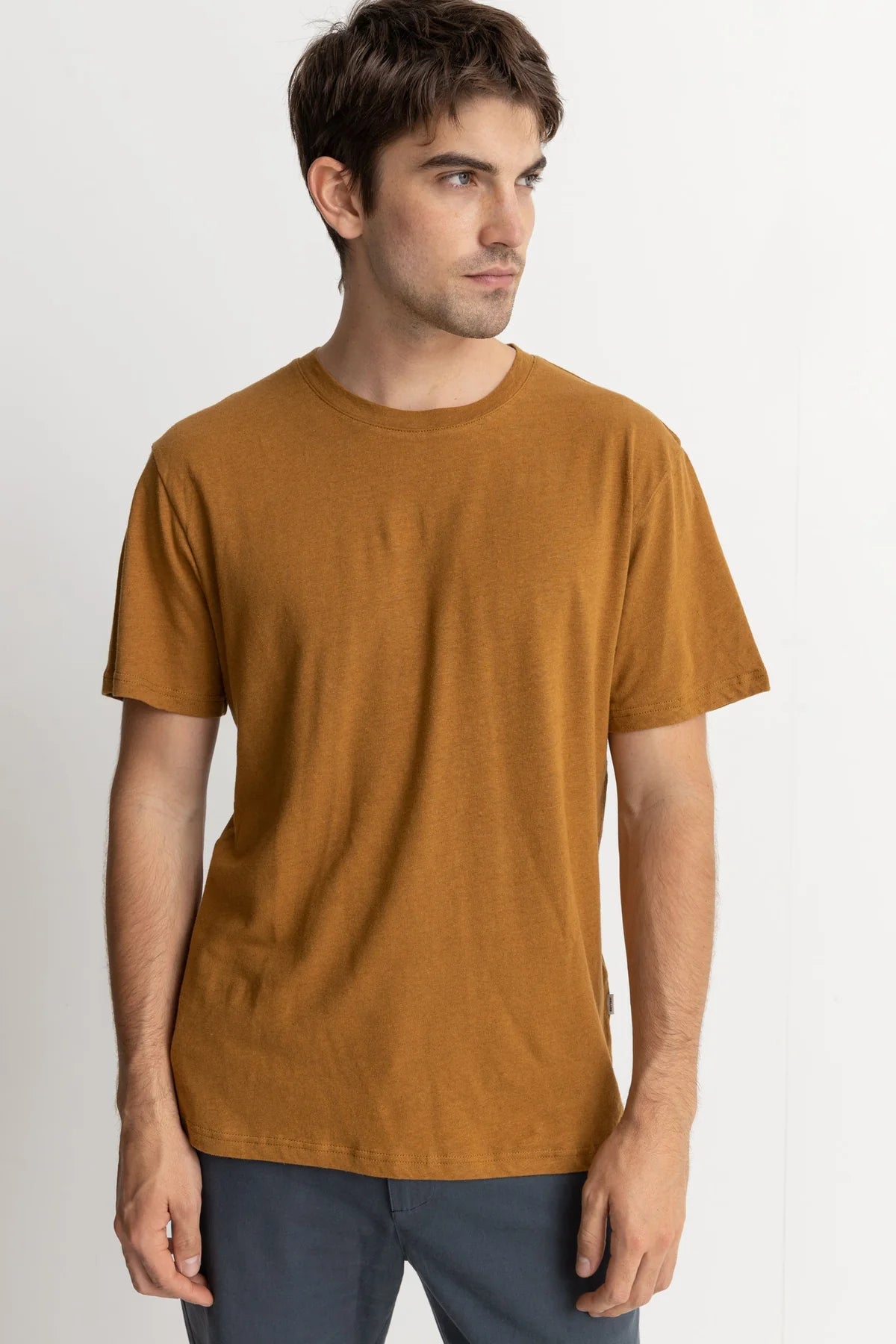 Linen Ss Tee - Tobacco