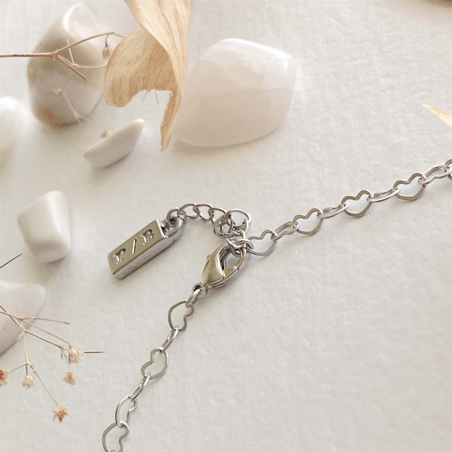 Love Bites Tiny Heart Chain Necklace in Silver