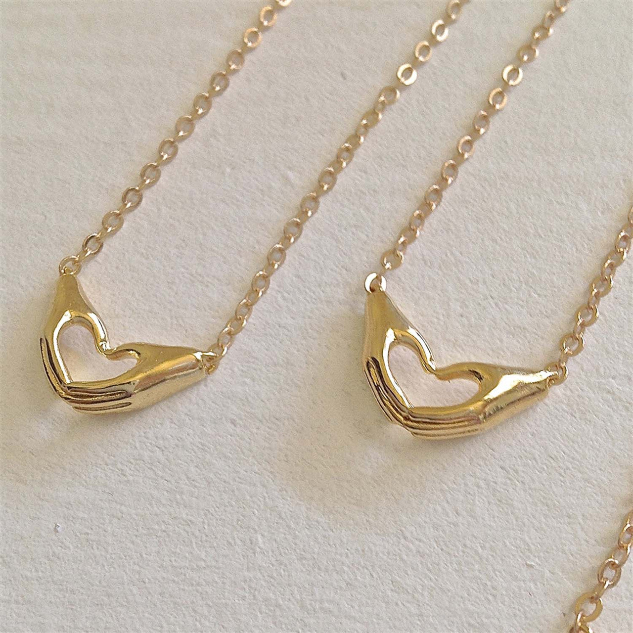 Love Hands Charm Necklace - Gold