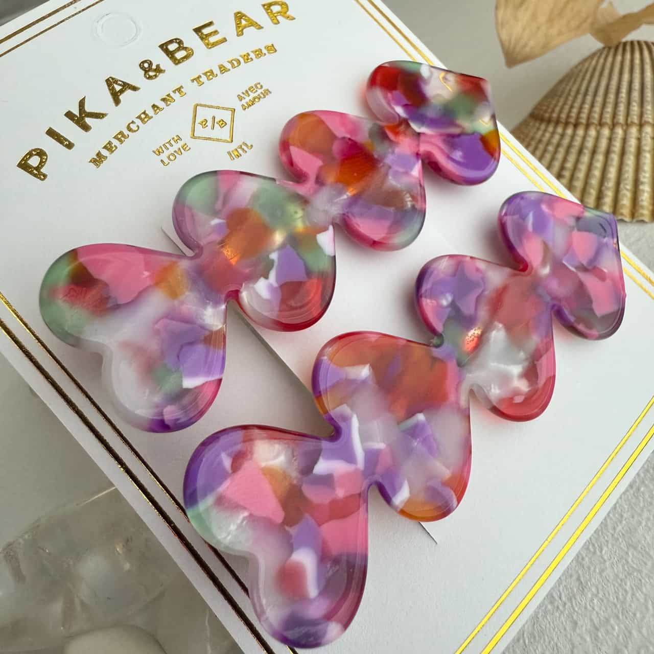 Love is a Battlefield Quadruple Heart Duckbill Hair Clip in Burano