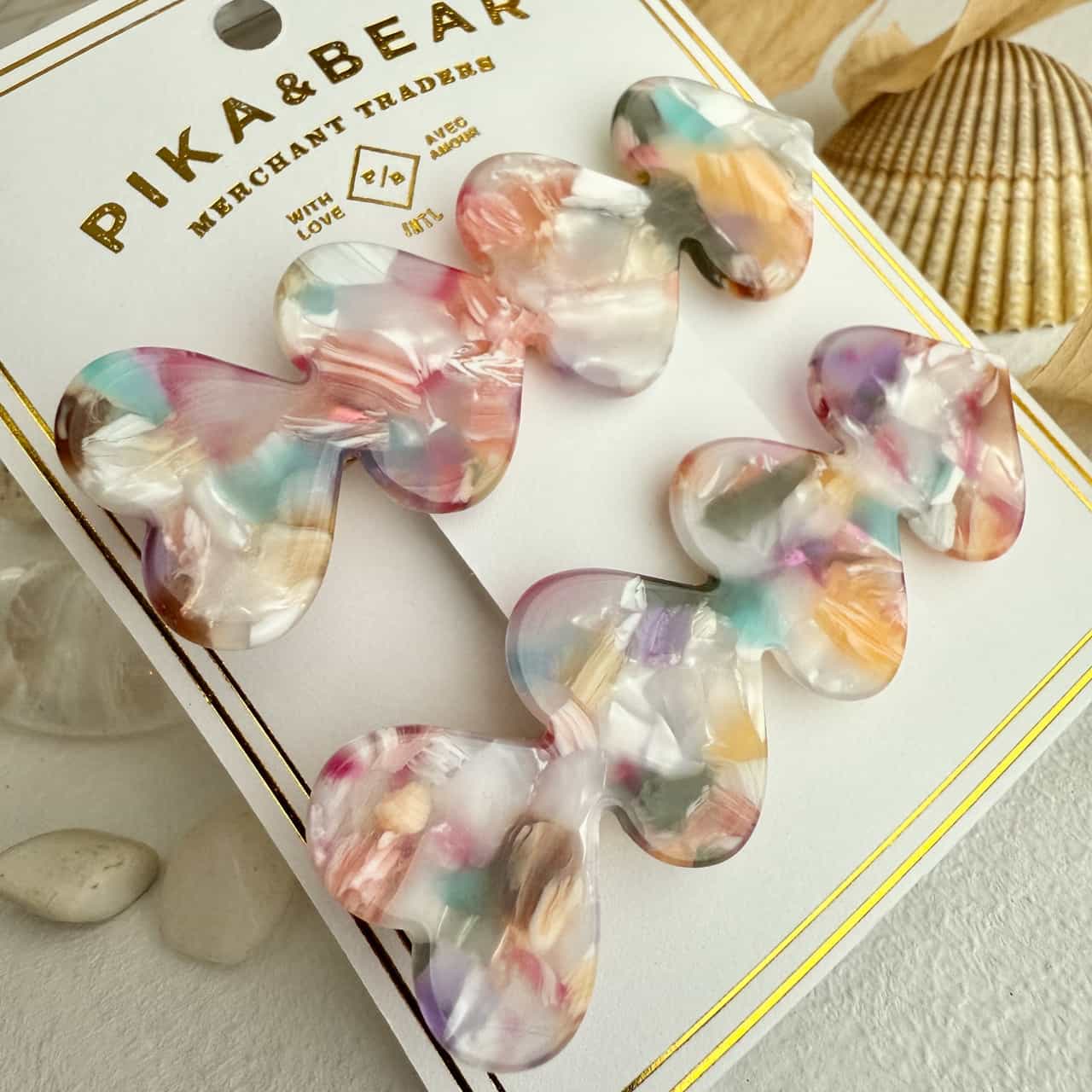 Love is a Battlefield Quadruple Heart Duckbill Hair Clip in Kyoto