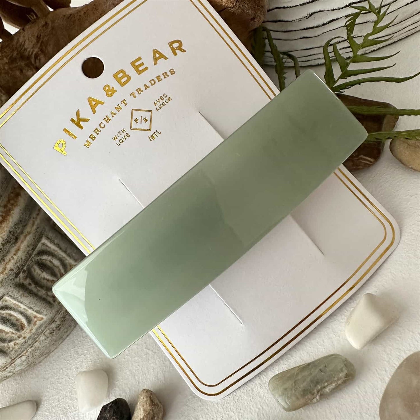 Marcia - Acetate Resin Hair Clip in Sage