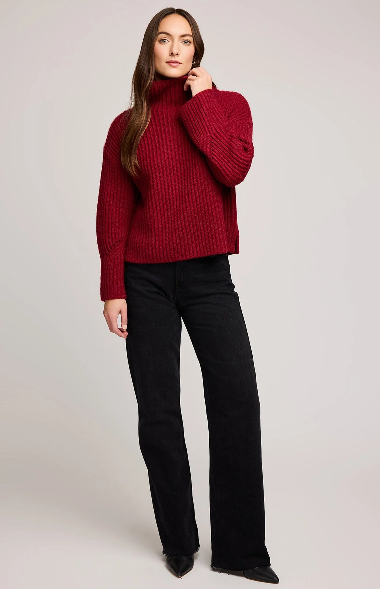 Marlow Turtleneck Sweater - Crimson