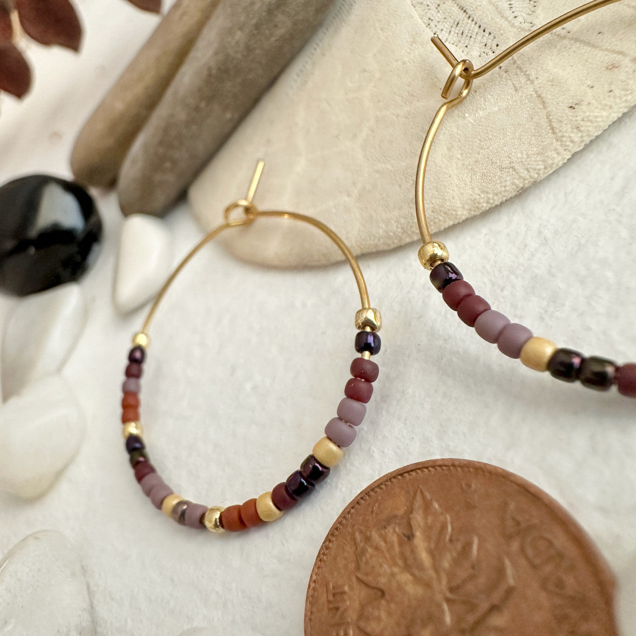 Memphré Bead Hoop Earrings in Northern Lake