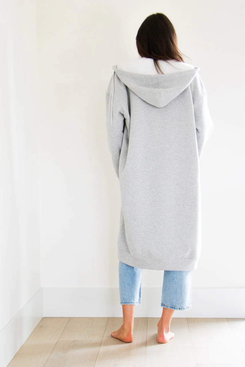 Mila Maxi Hoodie - Heather Grey