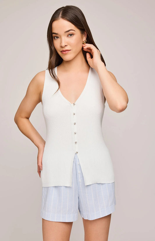 Miles Knit Tank - White